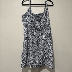 Floral Blue and White Dress